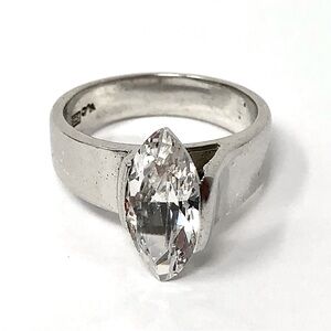Château d´Argent sterling silver 925 ring with marquise crystal - Size 8
